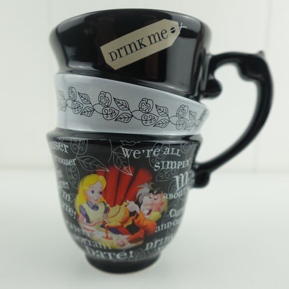 Disney Other - Disney Parks Alice In Wonderland Mug Triple Stacked "Drink Me" Tea Cup Mug